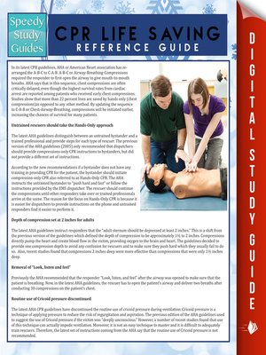 cover image of CPR Lifesaving Reference Guide